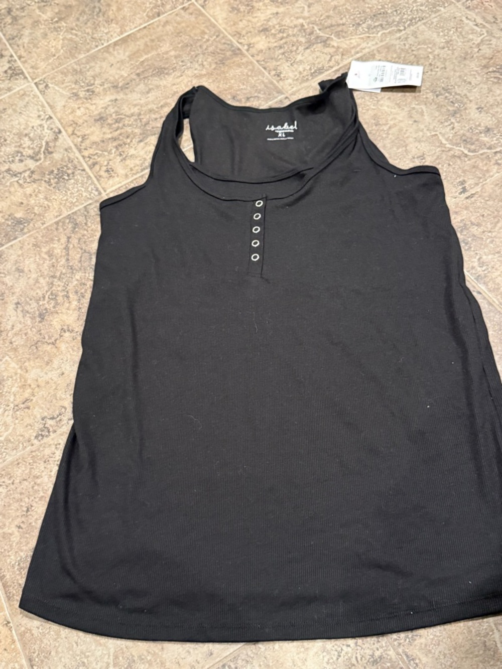 ❤️‍🔥Black Ribbed Henley Tank Top maternity or postpartum nursing friendly